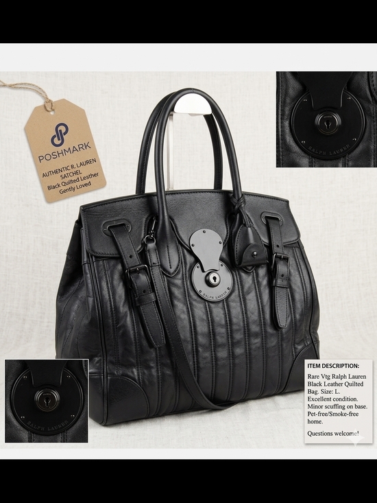 Ralph Lauren Handbags - Ralph Lauren Ricky QuiltedNappa Leather Top HandleBag-